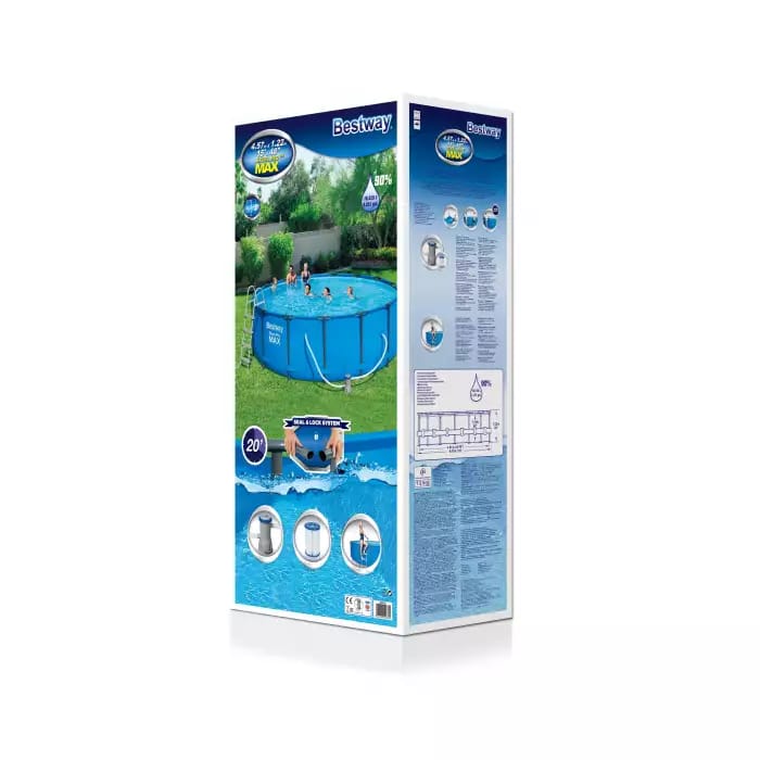 Каркасный бассейн Bestway 56830 BW, 457х122см, 16015л, фильтр-насос, лестница фото 4